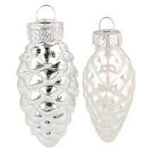 Prodotto Coni mix in vetro argento 5cm 14 pezzi