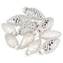 Prodotto Coni mix in vetro argento 5cm 14 pezzi