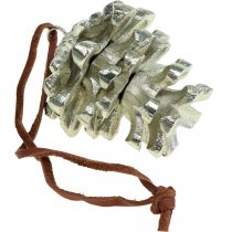 Prodotto Pigna Addobbo per albero Metallo Colore argento A6cm