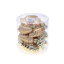 Prodotto Pigne da appendere Oro Addobbi opacche e scintillanti 5cm 14pz