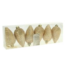 Prodotto Coni di plastica color oro chiaro, 8 cm, 6 pezzi, da appendere