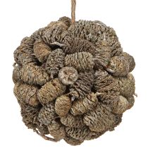 Prodotto Cono a sfera per appendere pigne di ontano, sbiancato, 12 cm