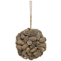 Prodotto Cono a sfera per appendere pigne di ontano, sbiancato, 12 cm