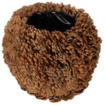 Prodotto Vaso decorativo con pigne, aspetto naturale, 27 cm. Vaso rotondo in pigne, marrone naturale, realizzato con pigne, 27 cm x 22 cm.