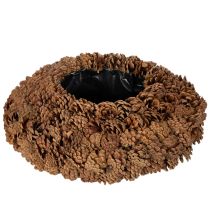 Prodotto Vaso rotondo in pigna, 38 cm; vaso rotondo in pigna, marrone naturale, realizzato con pigne, 38 cm x 14 cm
