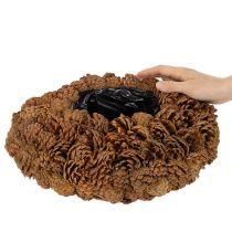 Prodotto Vaso rotondo in pigna, 38 cm; vaso rotondo in pigna, marrone naturale, realizzato con pigne, 38 cm x 14 cm