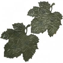 Ciotola decorativa in metallo con foglie autunnali Ø33/40cm set di 2