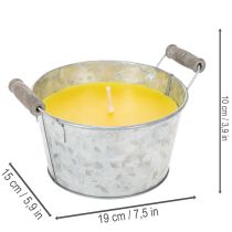 Prodotto Candela profumata alla citronella per esterni in secchiello: illuminazione d'atmosfera e repellente per insetti, 15 cm
