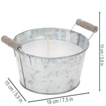 Prodotto Candela in secchiello di zinco per creare atmosfera su terrazza e balcone, 15 cm.