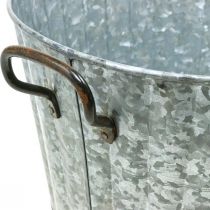 Set di 3 fioriere decorative in metallo zinco Ø26,5/30,5/34,5 cm