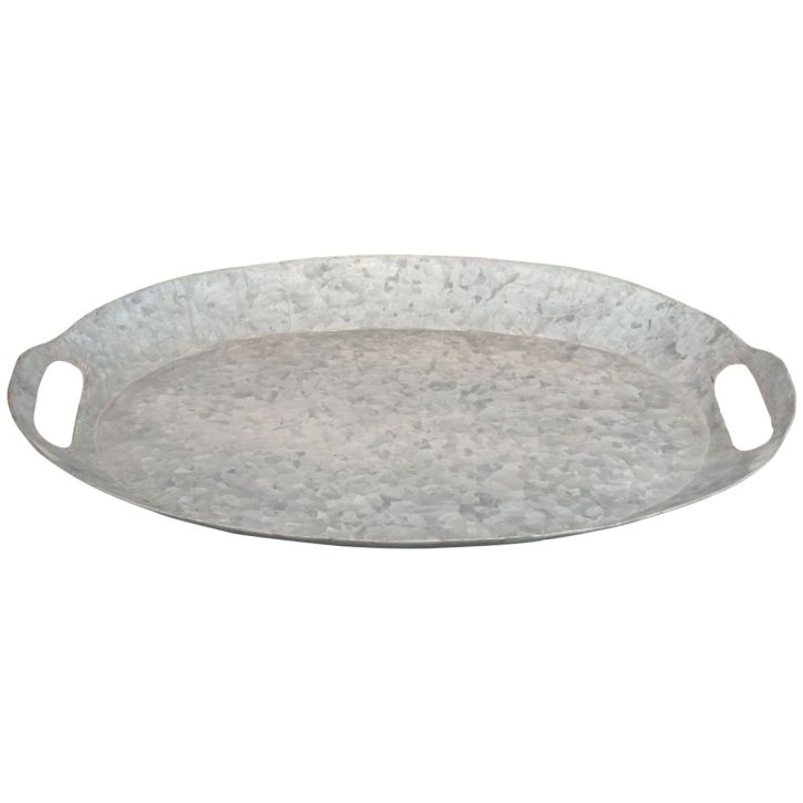 Vassoio decorativo vassoio ovale in metallo vassoio in zinco 47×34×3 cm