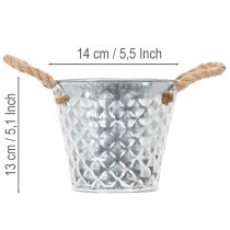 Prodotto Pentola in zinco con manici in corda Ø14,5cm H13cm