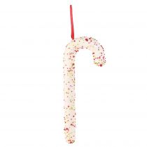 Prodotto Ganci per bastoncini di zucchero, decorazione bianca con glitter colorati, 30 cm, set da 4 pezzi