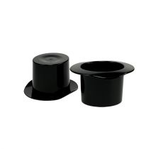 Cilindro decorativo nero, capodanno, cappello come fioriera H5,5 cm 12 pezzi
