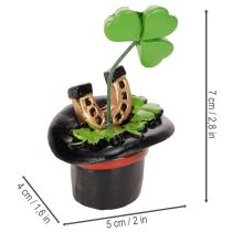 Prodotto Portafortuna: quadrifoglio e scarabeo in un cappello a cilindro, 7 cm, 3 pezzi