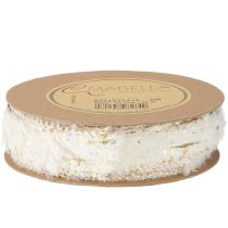 Prodotto Nastro con pelliccia nastro decorativo crema oro pelliccia sintetica 25mm 15m