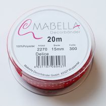 Prodotto Nastro con motivo a pois per confezioni regalo stagionali versatili, largo 1,5 cm, lungo 20 m