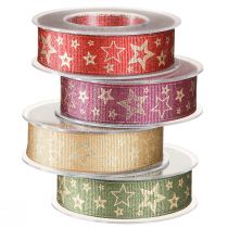 Prodotto Nastro regalo a stella con stelle colorate 25 mm 15 m