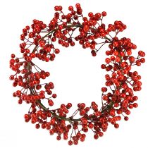 Prodotto Ghirlanda di bacche bacche rosse anello decorativo artificiale verde Ø30cm