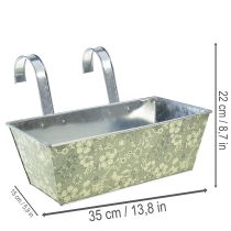 Prodotto Fioriera con supporto, per balcone, in metallo, 35x15 cm, H13 cm