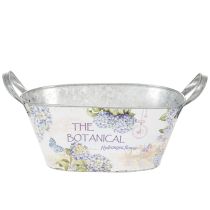 Prodotto Vaso ovale in metallo con manici, per ortensie, 32×15×15 cm