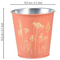 Prodotto Vaso da fiori con decorazione floreale, giallo albicocca, Ø10,5cm H10,5cm