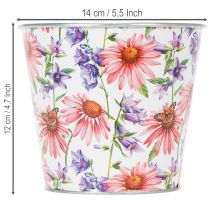 Prodotto Vaso da fiori, decorazione primaverile, fioriera, in metallo, Ø14cm H12.5cm