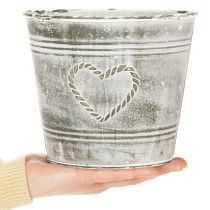 Prodotto Vaso da fiori shabby chic, in metallo, a forma di cuore, Ø17,5 cm, H15,5 cm