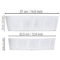 Prodotto Ciotola ovale in metallo bianco e argento, 32,5 cm/37 cm, set da 2.