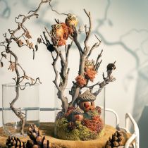 Prodotto Affascinanti figurine di gufi in ceramica - design dettagliato in marrone e crema, 10,5 cm - decorazione perfetta per soggiorno e sala di lavoro - 3 pezzi