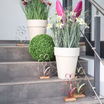Prodotto Base decorativa per fiori in metallo verde argento H29 cm