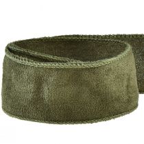 Prodotto Nastro in tessuto nastro decorativo in velluto nastro per gioielli verde L50mm L8m