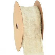 Prodotto Nastro decorativo nastro in velluto nastro decorativo nastro per gioielli beige L50mm L8m