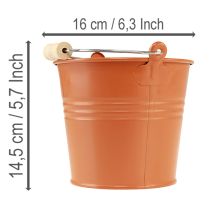 Prodotto Secchiello/fioriera decorativo in metallo, arancione-marrone, Ø16cm, H14.5cm, 1.6L