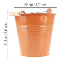 Prodotto Secchio/fioriera decorativo in metallo, arancione-marrone, Ø22cm, H21.5cm, 6L