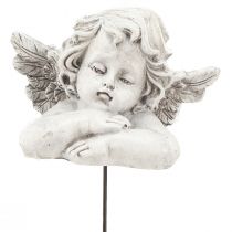 Prodotto Angelo decorativo su bastone decorazione tombale decorativa grigio bianco H6,5 cm 3 pezzi