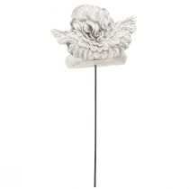 Prodotto Angelo decorativo su bastone decorazione tombale decorativa grigio bianco H6,5 cm 3 pezzi