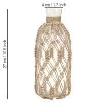 Prodotto Vaso decorativo per bottiglia in macramè di vetro bottiglia Ø10cm H27cm