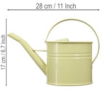 Prodotto Annaffiatoio decorativo in metallo, verde/giallo, piccolo, 28x13x17 cm, 1,25 l, look vintage, decorazione per balcone.