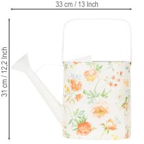Prodotto Annaffiatoio decorativo vintage in metallo con motivo a rose, decorazione estiva per il giardino, annaffiatoio nostalgico, H31,5 cm