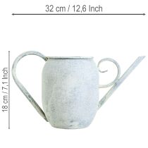 Prodotto Annaffiatoio decorativo vintage in metallo bianco e blu, 32x11x18 cm, accessorio decorativo.