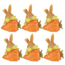 Prodotto Coniglio decorativo con carota, statuette decorative di coniglietto pasquale, 6 cm, 3 pezzi