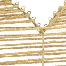 Prodotto Cuore decorativo in iuta naturale per decorazioni natalizie da appendere 20 cm 4 pz