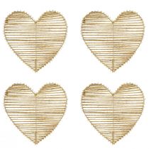 Prodotto Cuore decorativo in iuta naturale per decorazioni natalizie da appendere 20 cm 4 pz