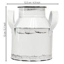 Prodotto Brocca decorativa in metallo con manici, bianca e nera, alta 13 cm, 2 pezzi