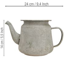 Prodotto Teiera decorativa in metallo, stile vintage, grigia, 24×14×14 cm, stile shabby chic retrò