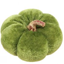 Prodotto Zucche decorative realizzate in tessuto verde vellutato Ø7cm H4,5cm 9 pezzi