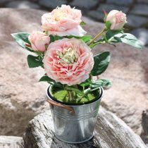 Prodotto Rosa decorativa in vaso, romantici fiori di seta, peonia rosa