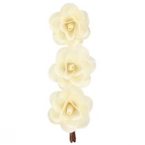 Prodotto Rose decorative rose artificiali color crema in legno Ø7cm 12 pz