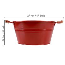 Prodotto Ciotola decorativa con manici, in metallo, colore rosso, Ø29cm, H14.5cm